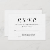 Carte RSVP simple de mariage formel (Devant / Derrière)