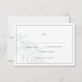 Carte RSVP simple de mariage vert doux (Devant)