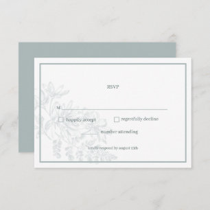 Carte RSVP simple de mariage vert doux