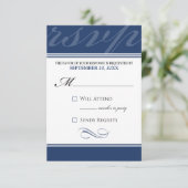 Carte RSVP Simple Designer (bleu marine) (Debout devant)