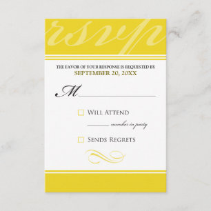 Carte RSVP Simple Designer (jaune néon)