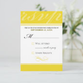 Carte RSVP Simple Designer (jaune néon) (Debout devant)