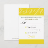 Carte RSVP Simple Designer (jaune néon) (Devant / Derrière)