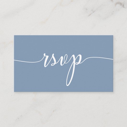 Carte RSVP simple Dusty bleu Budget QR Code (Devant)