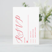 carte RSVP simple élégant jus rouge classique (Debout devant)