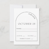 Carte RSVP simple Elegant Moderne Arch Wedding (Devant)
