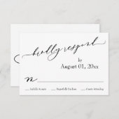 Carte RSVP simple, élégante, moderne et adaptée à  (Devant / Derrière)