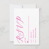 carte RSVP simple élégante rose fuchsia classique (Devant)