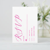 carte RSVP simple élégante rose fuchsia classique (Debout devant)