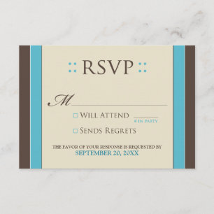 Carte RSVP simple et élégante (aqua/chocolat)