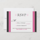 Carte RSVP simple et élégante (fuchsia/noire) (Devant)