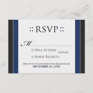 Carte RSVP simple et élégante (marine/noire)
