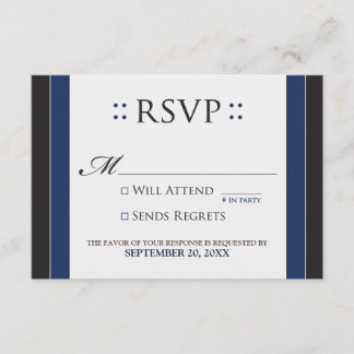 Carte RSVP simple et élégante (marine/noire)
