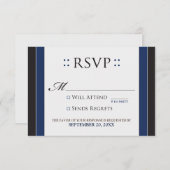 Carte RSVP simple et élégante (marine/noire) (Devant / Derrière)