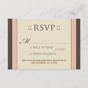 Carte RSVP simple et élégante (rose bébé/chocolat)