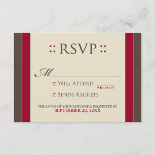 Carte RSVP simple et élégante (rouge/chocolat)