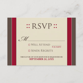 Carte RSVP simple et élégante (rouge/chocolat)