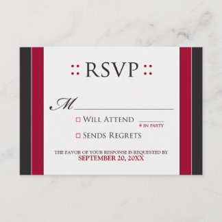 Carte RSVP simple et élégante (rouge/noir)