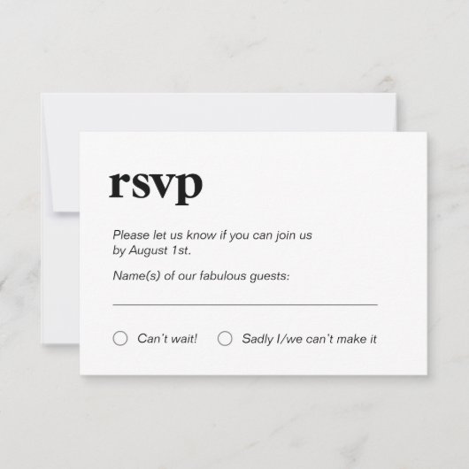 Carte RSVP simple et moderne (Devant)