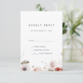 Carte RSVP simple Floral (Debout devant)