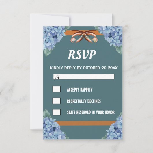 Carte RSVP simple florale élégante (Devant)