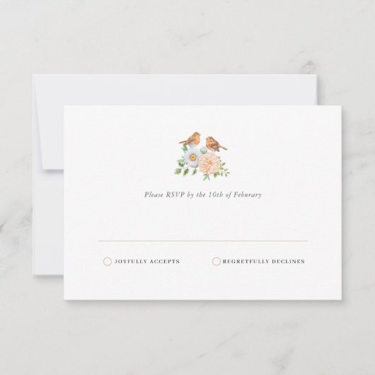 Carte RSVP simple Inséparable Daisy (Devant)