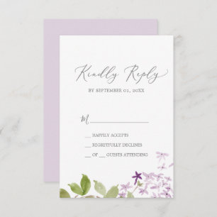 Carte RSVP simple Lilac Rustique