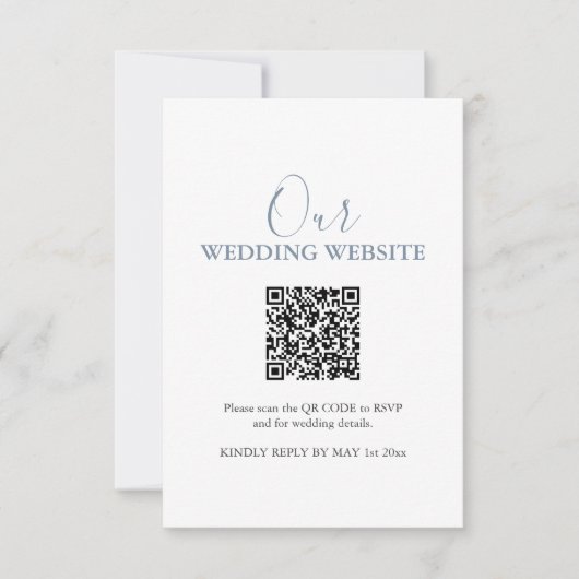 Carte RSVP simple Mariage avec code QR (Devant)