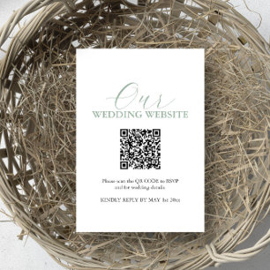 Carte RSVP simple Mariage avec code QR