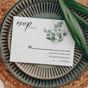 Carte RSVP simple Mariage blanc moderne