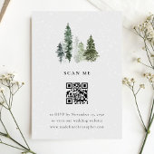 Carte RSVP simple Mariage de forêt d'hiver QR Code