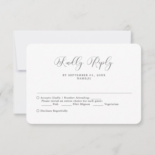 Carte Rsvp Simple Minimaliste Mariage De Calligrap (Devant)
