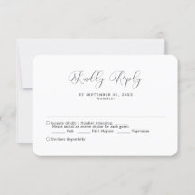 Carte Rsvp Simple Minimaliste Mariage De Calligrap
