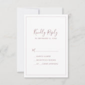 Carte RSVP simple minimaliste Rose Gold (Devant)