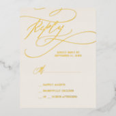 Carte RSVP simple pour Mariage à huile d'ivoire ro (Recto)