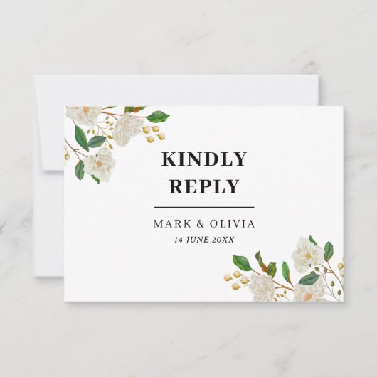 Carte RSVP simple pour Mariage - Conception modifi (Devant)