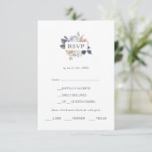 Carte RSVP simple Rustic Floral (Debout devant)