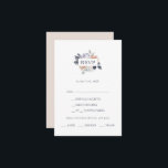 Carte RSVP simple Rustic Floral<br><div class="desc">Cette carte RSVP à la carte simple et rustique est parfaite pour votre mariage vintage et élégant. Il est conçu avec des fleurs roses classiques, des pivoines rousses simplistes et des hydrangées pourpres poussiéreuses. Le tout accompagné de touches d'eucalyptus vert et de feuilles de marine. Avec toutes ces fleurs d'aquarelle...</div>