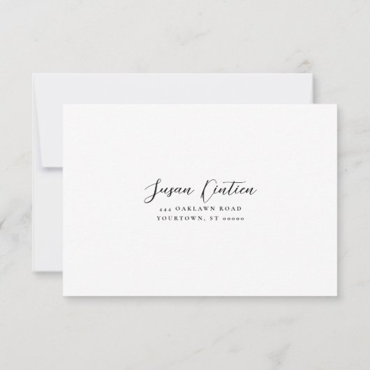 Carte RSVP simple Rustique Cross Baptism (Dos)