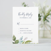 Carte RSVP simple Summer Greenery (Debout devant)