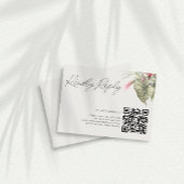 Carte RSVP simple Tropical Floral QR Code