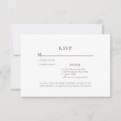 Carte RSVP simple vin et mariage blanc (Devant)