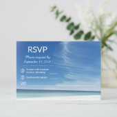 Carte RSVP Sky Cloud & Seashing Beach (Debout devant)
