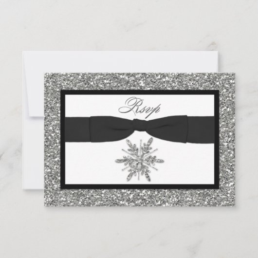 Carte Rsvp Snowflake IMPRIMÉE DE Parties scintilla (Devant)