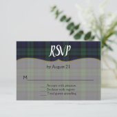 Carte RSVP Soignée Noir Stylish Tartan Watch Maria (Debout devant)