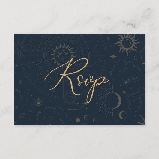 Carte RSVP Soleil céleste et étoiles Lune (Dos)