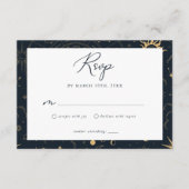 Carte RSVP Soleil céleste et étoiles Lune (Devant)