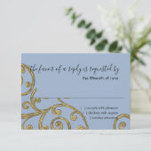 Carte RSVP Soll Motif Gold (Debout devant)