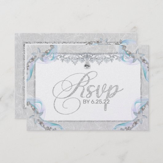 Carte RSVP Starfish & Diamants (Devant / Derrière)