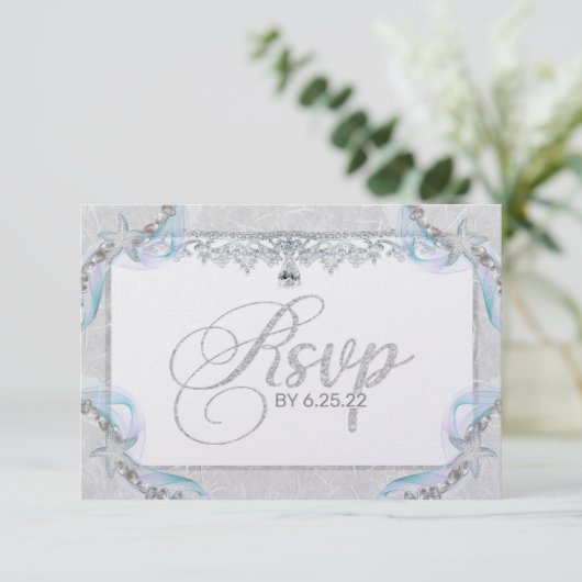 Carte RSVP Starfish & Diamants (Debout devant)